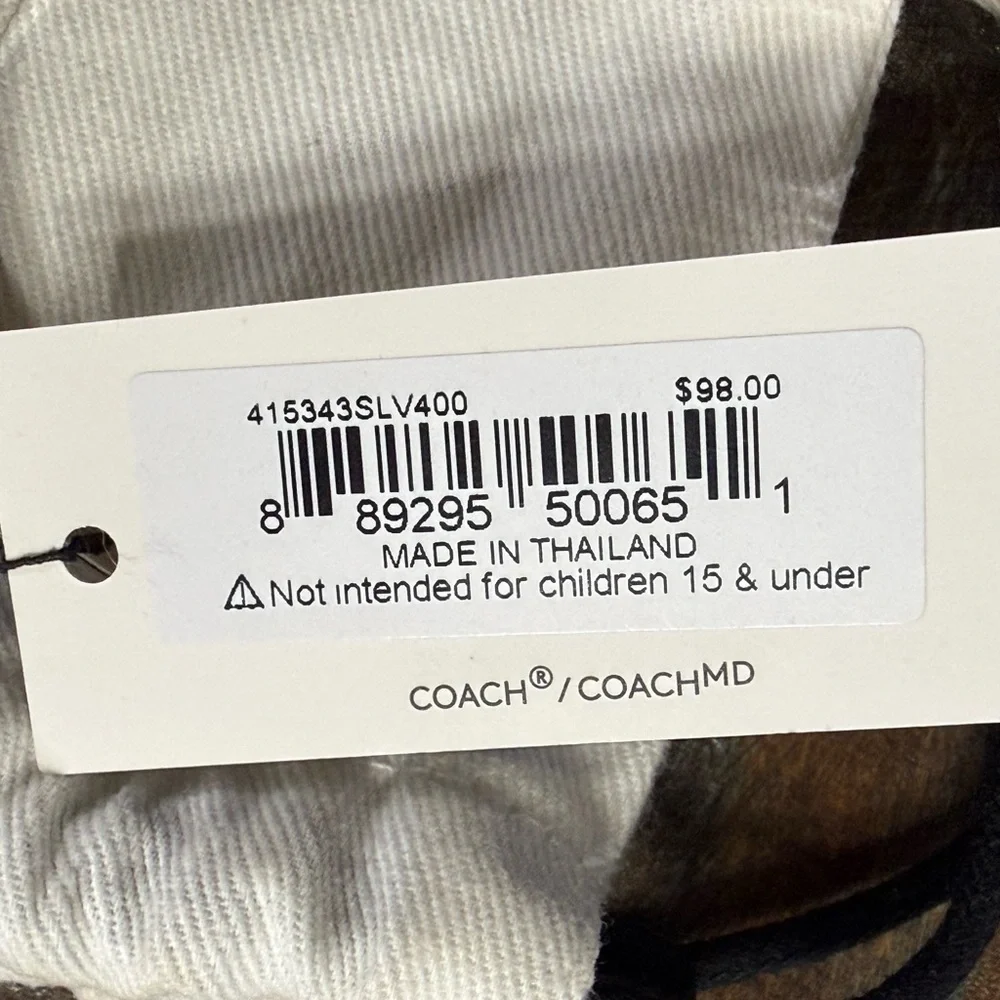 Coach Hinged Blue Glitter Enamel Bangle Bracelet Silver Tone NWT